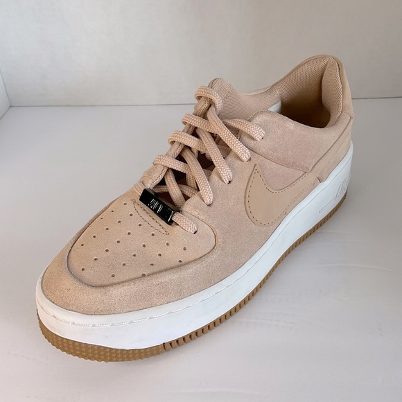 Nike Tan Sneakers with Suede Finish and Perforated Design - Picture 3 of 9